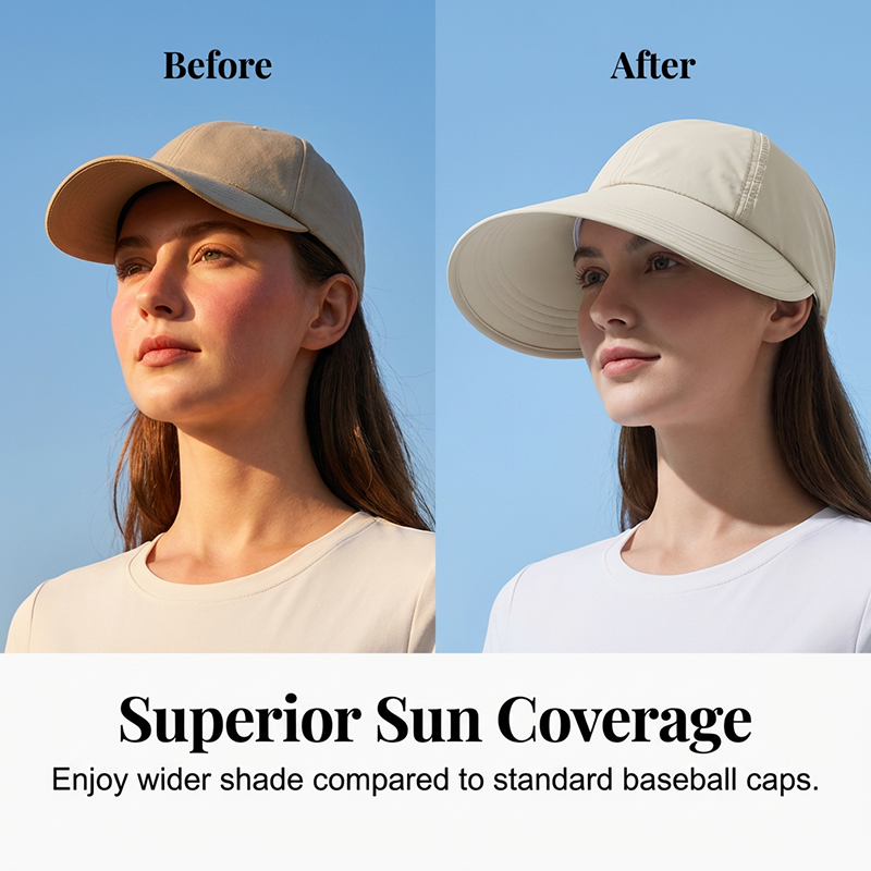 Damen Sonnenhut mit breiter Krempe🌞UV-Schutz, schnelltrocknender Stoff & atmungsaktiver Komfort für Strand & Reise 👒